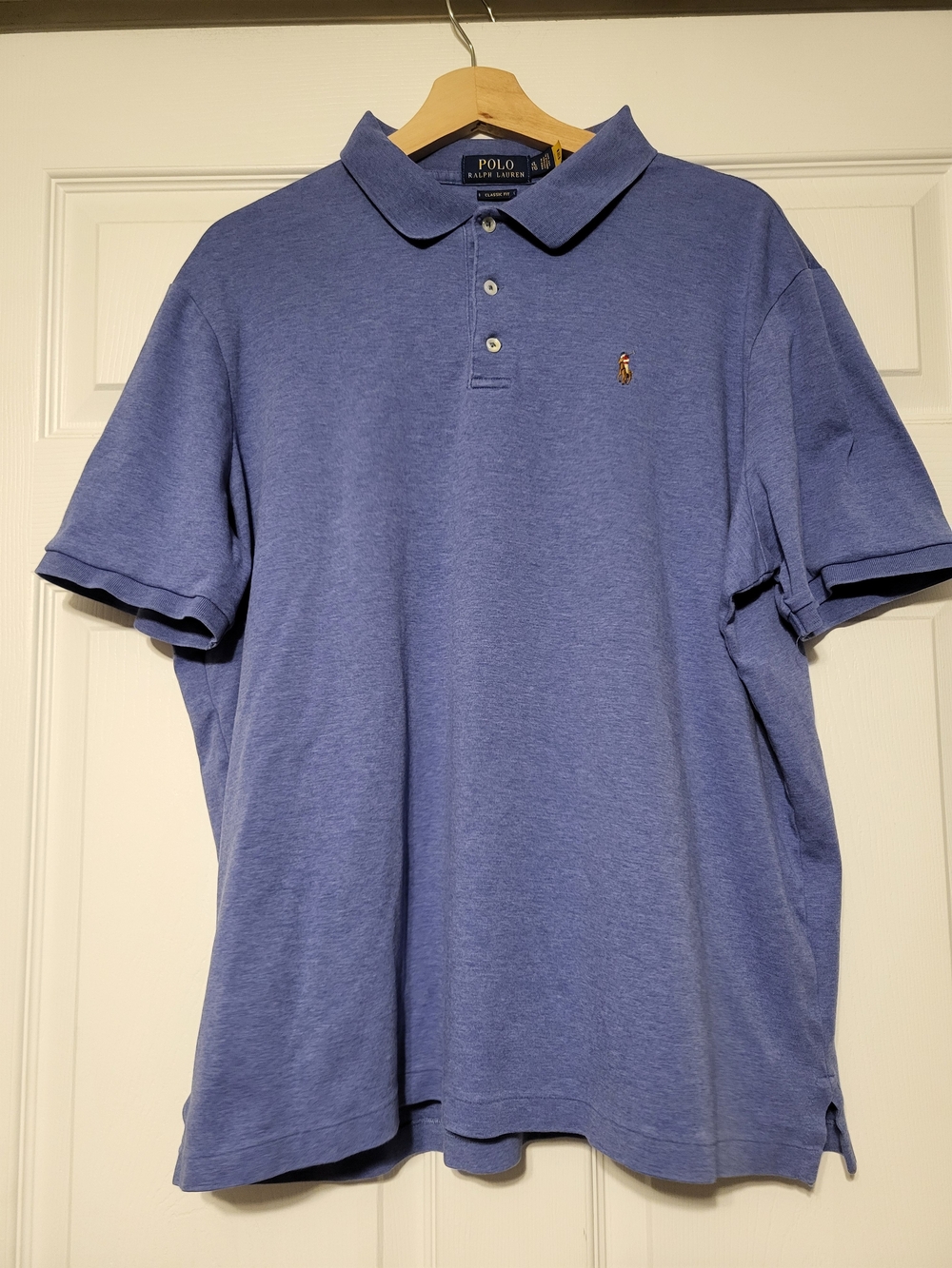 Polo Ralph Lauren Men's Classic Fit Short Sleeve Polo Shirt Heather Blue XL